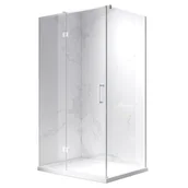 Kabiny prysznicowe - Biała kabina prysznicowa prostokątna drzwi uchylne 110x80 KZ02CB - miniaturka - grafika 1