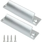 Zawiasy, okucia i inne akcesoria - Dwuczęściowa klamka do drzwi przesuwnych – aluminiowa klamka do szafki – odpowiednia do drzwi balkonowych – srebrna - miniaturka - grafika 1