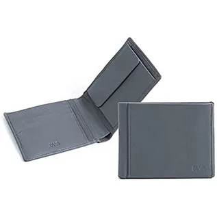 Portfele - Nava Gładki męski portfel z 4 kartami kredytowymi i portfelem - szary SM405GR - grafika 1