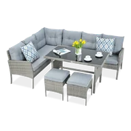 Meble ogrodowe - Narożnik Z Technorattanu Cortina Dolphin Grey - miniaturka - grafika 1