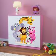 Komody dla dzieci - KocotKids Komoda do pokoju dziecięcego, babydreams, zoo, 81 cm, różowa - miniaturka - grafika 1