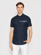 Koszule męskie - Armani Exchange Koszula 3LZC20 ZNTQZ 1510 Granatowy Slim Fit - miniaturka - grafika 1