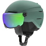 Kaski narciarskie - Atomic Savor Visor Stereo, kKask narciarski z przyłbicą, zielony - miniaturka - grafika 1