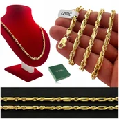 Naszyjniki męskie - ZŁOTY ŁAŃCUSZEK MĘSKI ŁAŃCUCH 65cm 925/585 + PŁYN / UNIKATOWY WZÓR - Golden Celebrity - miniaturka - grafika 1