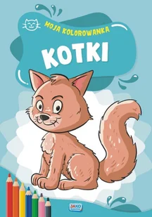 Moja kolorowanka. Kotki - Kolorowanki, wyklejanki - miniaturka - grafika 1