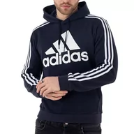 Bluzy sportowe męskie - Bluza adidas Essentials Fleece 3-Stripes Logo Hoodie H14642 - granatowa - Adidas - miniaturka - grafika 1