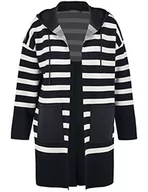 Kurtki damskie - Samoon Kurtka damska 232002-25103 z dzianiny, granatowa, offwhite prążki, 54, Granatowy - Offwhite Ringel, 54 - miniaturka - grafika 1