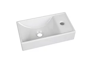 Comad Laufen Kartell Umywalka wisząca 46x28x12 cm z otworem na baterię biała H8153350001111 H1029 - Umywalki - miniaturka - grafika 2