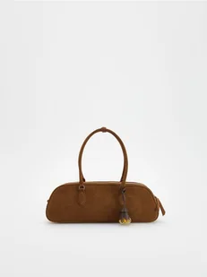 Reserved - Zamszowa torebka z zawieszką - brązowy - Torebki damskie - miniaturka - grafika 1