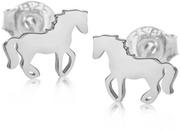 Kolczyki - Kolczyki koniki konie jednorożce srebrne - miniaturka - grafika 1