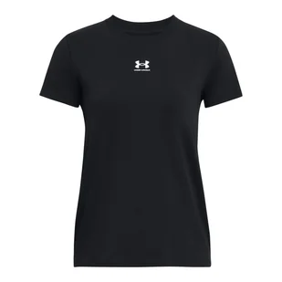 Damska Koszulka z krótkim rękawem UNDER ARMOUR UA RIVAL CORE SS 1383648-001 – Czarny - Koszulki i topy damskie - miniaturka - grafika 1