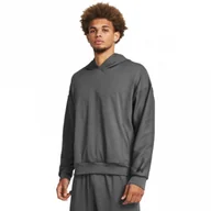 Bluzy sportowe męskie - Meska bluza treningowa nierozpinana z kapturem Under Armour UA Journey Rib Hoodie - szara - UNDER ARMOUR - miniaturka - grafika 1