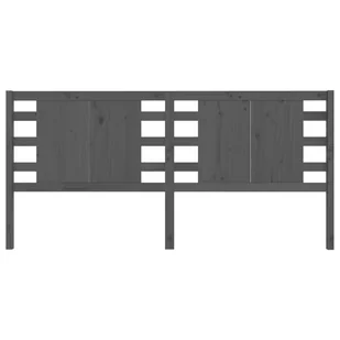 Lumarko Wezgłowie łóżka, szare, 126x4x100 cm, lite drewno sosnowe - Inne meble do sypialni - miniaturka - grafika 4