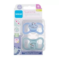 Smoczki uspokajające - MAM Supreme Silicone Pacifier 6m+ Blue & Turquoise smoczek 2 szt dla dzieci - miniaturka - grafika 1