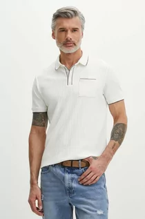 Koszulki męskie - Medicine polo bawełniane męskie kolor beżowy gładki - grafika 1
