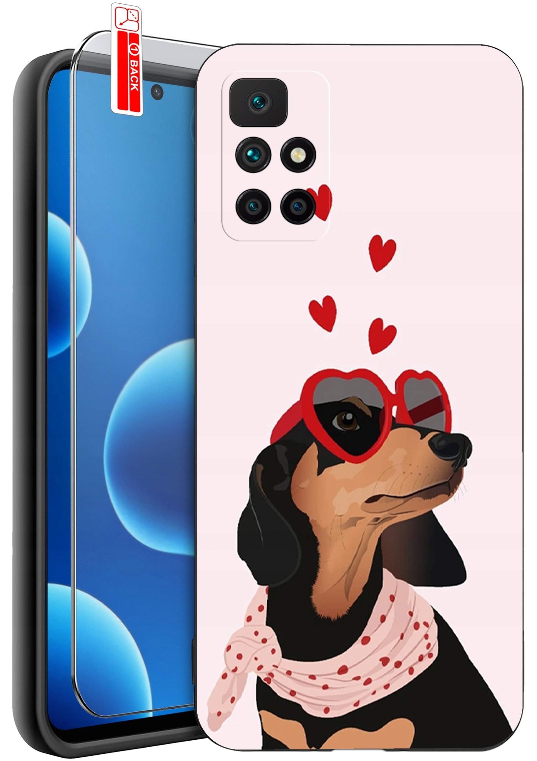 krainaGSM Etui Do Xiaomi Redmi 10 Wzory Silikonowe Matt Case + Szkło 9H