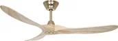 Wentylatory sufitowe - Energooszczędny wentylator sufitowy z pilotem Eco Genuino szczotkowany mosiądz / naturalne drewno 152 cm - miniaturka - grafika 1