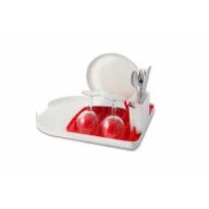 Suszarki do naczyń - Vialli Design Suszarka do naczyń z ociekaczem czerwona, 33x47,5x7,5 cm - miniaturka - grafika 1
