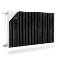 Dekoracje domu - OSŁONA Magnetyczna Grzejnika Czarne Lamele Imitacja Drewna 3D 120cm x 60cm - miniaturka - grafika 1