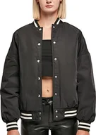 Kurtki damskie - Urban Classics Damska kurtka oversize, z recyklingu, stylowa kurtka damska w stylu college i oversize, dostępna w dwóch kolorach, rozmiarach XS-5XL, czarny, XS - miniaturka - grafika 1