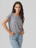Koszulki i topy damskie - Vero Moda Koszulka w kolorze niebiesko-białym - miniaturka - grafika 1