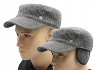 Czapki i chusty sportowe męskie - Czapka z daszkiem ciepła PATROLÓWKA z nausznikami - miniaturka - grafika 1