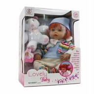 Lalki dla dziewczynek - Duża Lalka Bobas Rude Włosy + Maskotka Miś - miniaturka - grafika 1