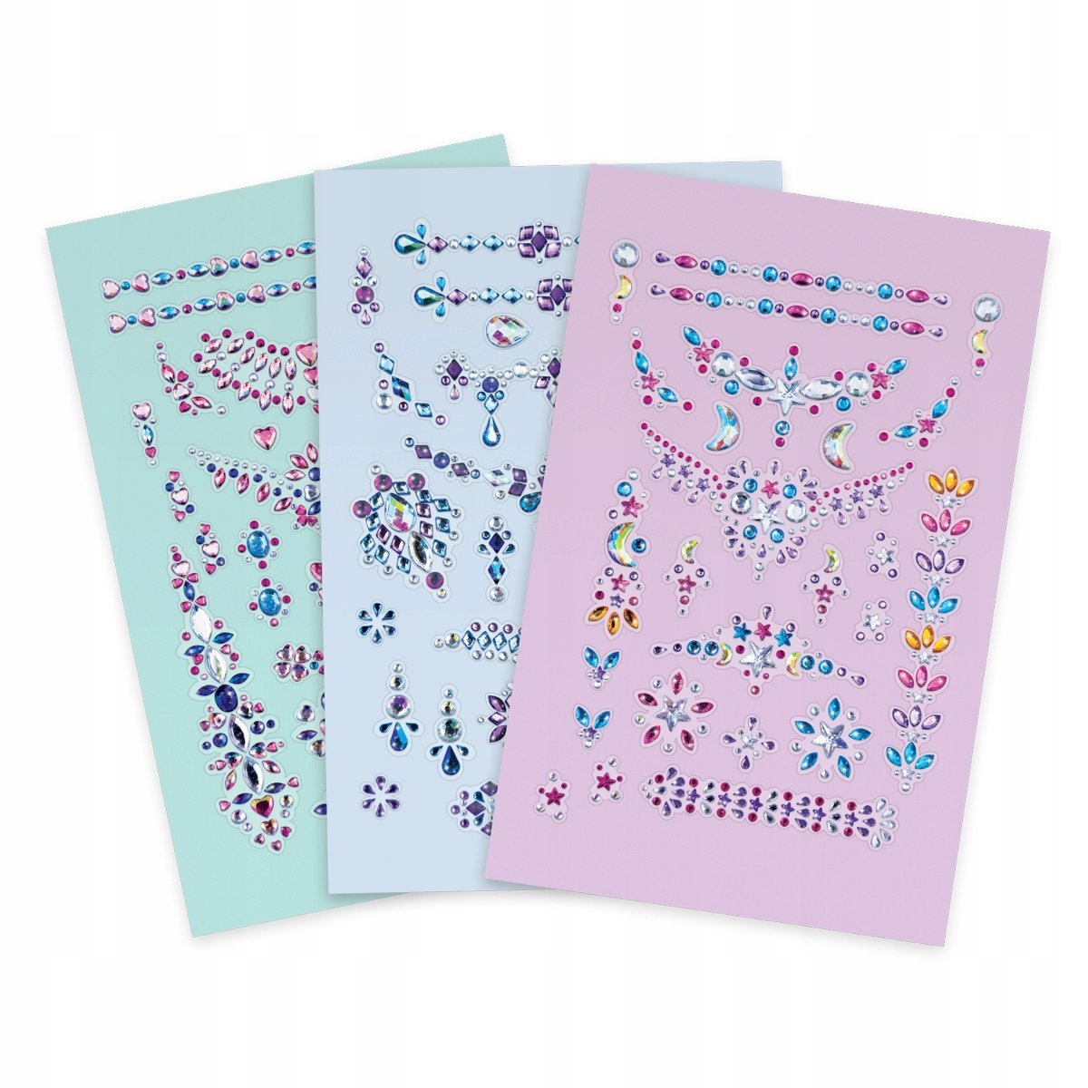 Kryształowe tatuaże samoprzylepne, mix 3 wzorów, Nebulous Stars