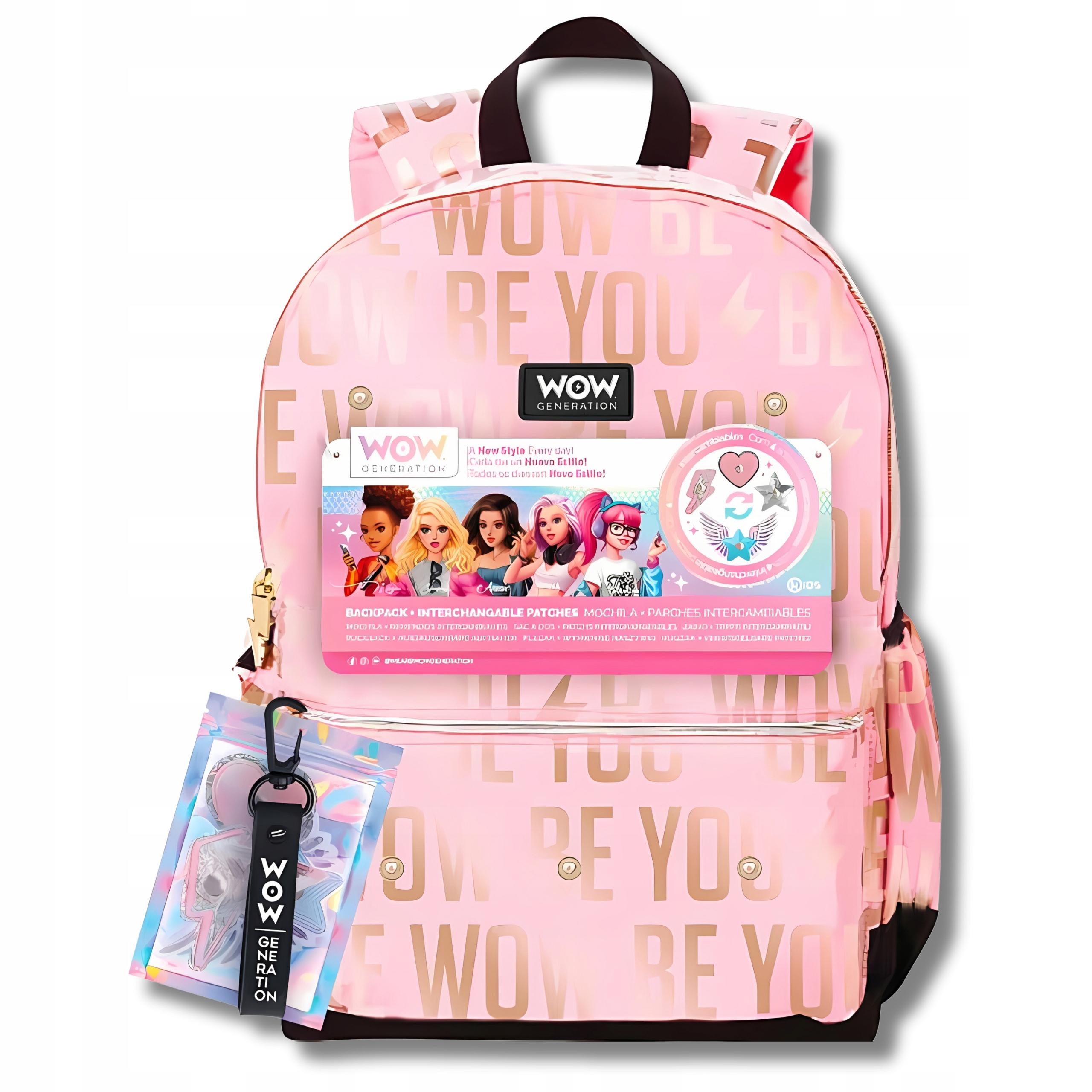 Plecak Szkolny Tornister Wow Generation 40cm dwie komory różowo złoty