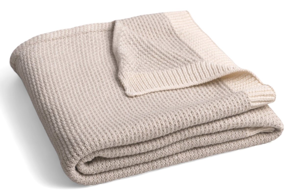 Kocyk dziecięcy 80x100 Mini Rattle beżowy bawełniany BabyMatex