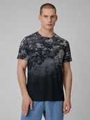 Koszulki sportowe męskie - 4F Koszulka treningowa regular szybkoschnąca męska - szara XXL - miniaturka - grafika 1