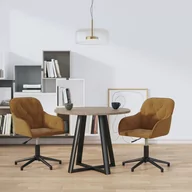 Krzesła - Lumarko Obrotowe krzesła stołowe, 2 szt., brązowe, aksamitne - miniaturka - grafika 1