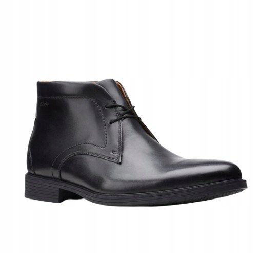 CLARKS CZARNE ELEGANCKIE MĘSKIE TRZEWIKI SKÓRA NATURALNA 43 1J3A