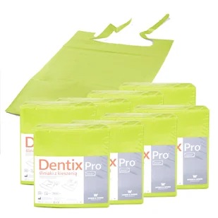 Śliniak dentystyczny z kieszonką 39cm x 48cm limonkowy podfoliowany 54g DentixPro 400szt - Sprzęt i akcesoria stomatologiczne - miniaturka - grafika 1