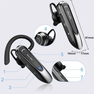 Zestaw słuchawkowy słuchawka New Bee B45 Bluetooth 5.0 bezprzewodowa do rozmów dla kierowcy BT do 15m czarny - Słuchawki bluetooth - miniaturka - grafika 6