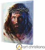 Ikony i obrazy sakralne - Obraz religijny z Chrystusem w koronie cierniowej - płótno canvas - miniaturka - grafika 1