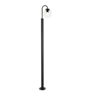 Lampy ogrodowe - QAZQA Nowoczesna latarnia czarna z przezroczystym szkłem 200 cm IP44 - Sfera - miniaturka - grafika 1