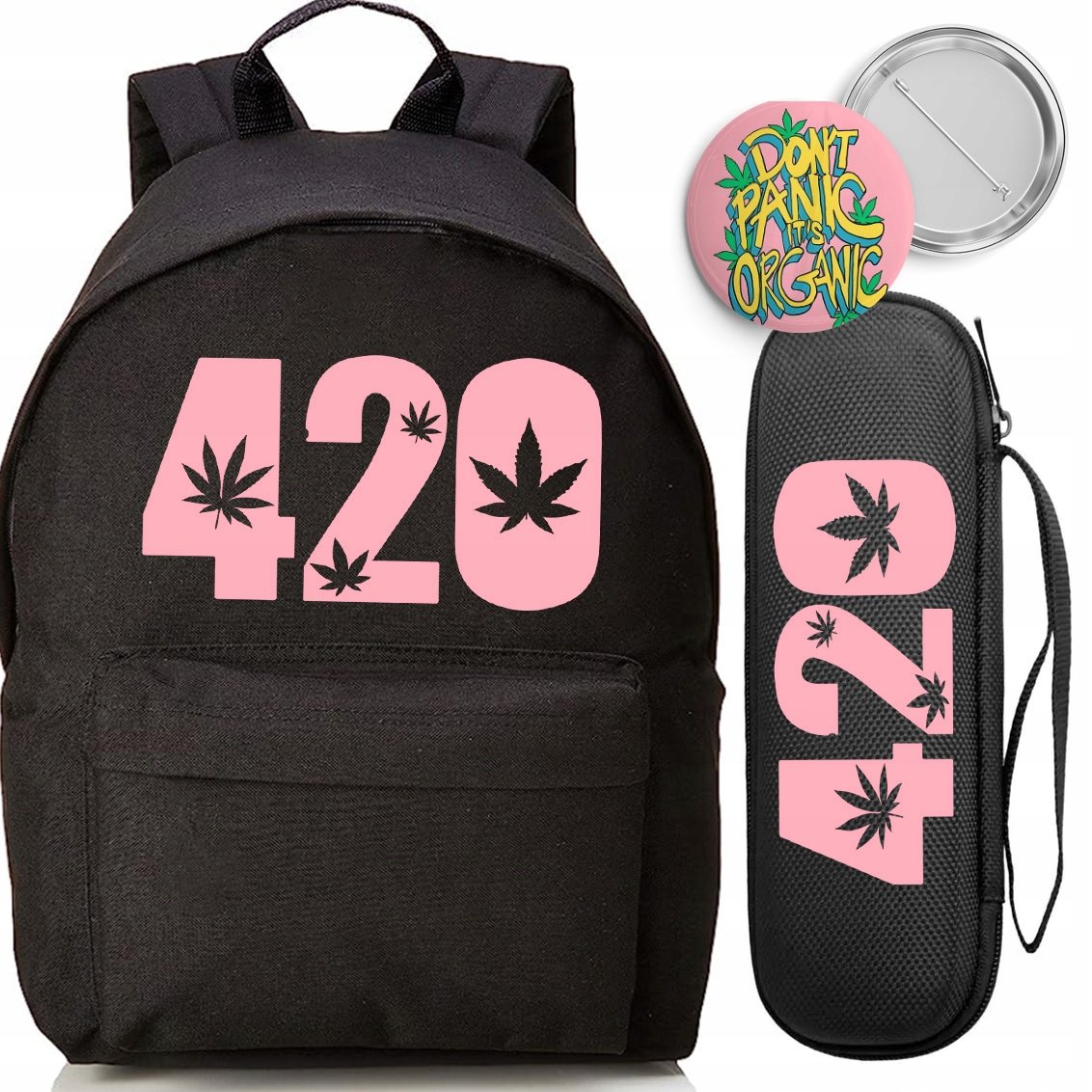 Zestaw Szkolny Plecak Organizer Pin Dont Panic 420 Modny Do Szkoły