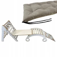 Skoczki dla dzieci - Deska do balansowania + Poduszka Beż + Ścianka + Zjeżdżalnia + Pikler - miniaturka - grafika 1