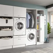 Szafki łazienkowe - Free wysoka szafka łazienkowa 1 drzwi, 1 półka biały. - miniaturka - grafika 1