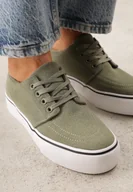 Trampki damskie - Zielone Klasyczne Tenisówki z Ozdobnym Paskiem przy Podeszwie Ranora - miniaturka - grafika 1