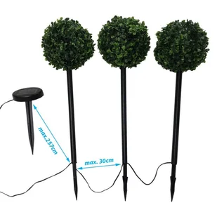 Zestaw lamp solarnych 3 kul bukszpanowych 27led - Lampy ogrodowe - miniaturka - grafika 5