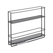 Pojemniki na przyprawy - Czarna wysuwana dwupoziomowa półka ścienna na przyprawy Metaltex Lava - miniaturka - grafika 1