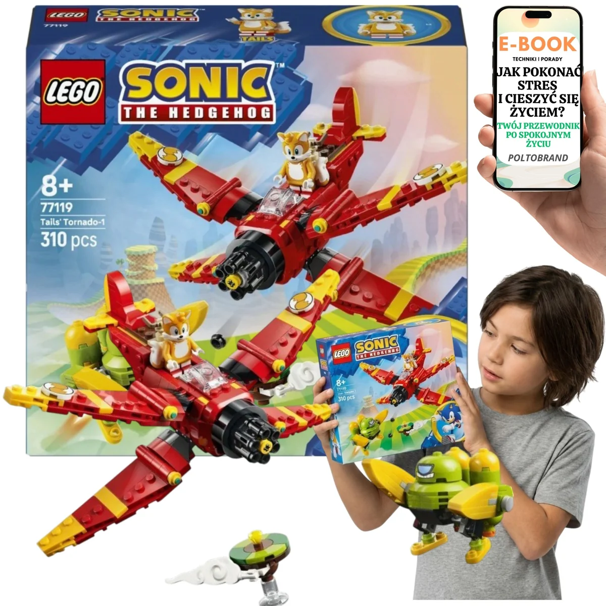 LEGO Sonic Tails Tornado-1 Dwupłatowiec Prezent Dla Dziecka 77119