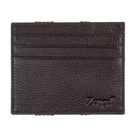 Portfele - Etui skórzane w kolorze ciemnobrązowym card holder EM 27 - EM Men's Accessories - miniaturka - grafika 1