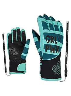 Ziener Dziewczęce rękawiczki narciarskie LIWA / sporty zimowe | wodoodporne, Primaloft, modne, Blue Sea.arcadian Green, 5,5 - Rękawiczki - miniaturka - grafika 1