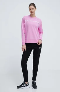 EA7 Emporio Armani dres damski kolor różowy - Dresy damskie - miniaturka - grafika 1
