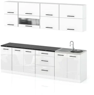 Meble Kuchenne Kuchnia Robo Lux 2.6m Modułowe Nowoczesne Biały Biały Połysk - Meble kuchenne - miniaturka - grafika 1