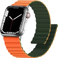 Akcesoria do smartwatchy - PASEK DO APPLE WATCH 5/6/7/8/9/10/SE/ULTRA 44/45/46/49 POMARAŃCZOWO-ZIELONY - miniaturka - grafika 1