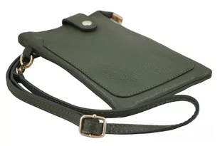 Torebka skórzana / etui na telefon - Zielone - Etui i futerały do telefonów - miniaturka - grafika 3